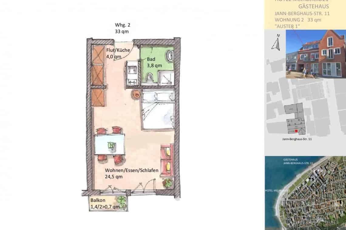 Apartment Auster1 Norderney Aparttime Grundriss