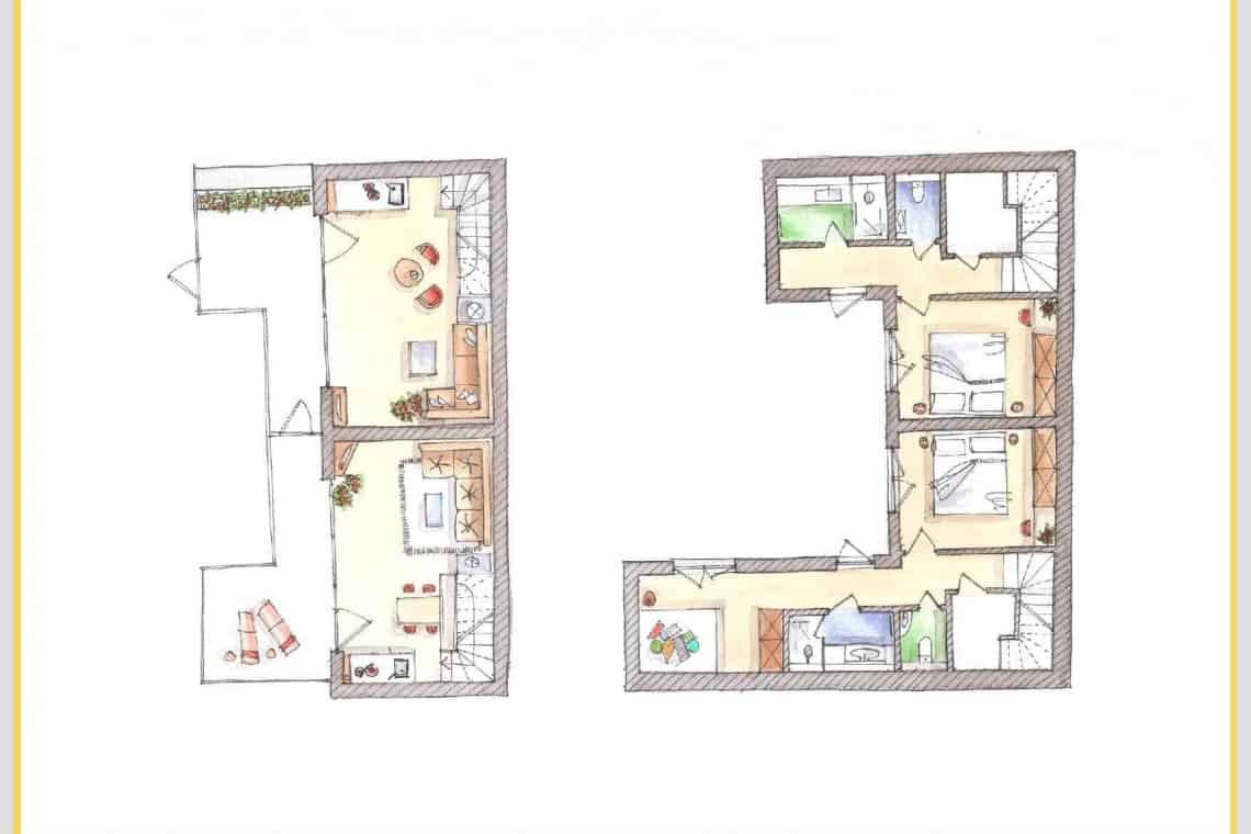 Apartment Gartenhaus1 Norderney MeerblickD21 Aparttime Grundriss komplett