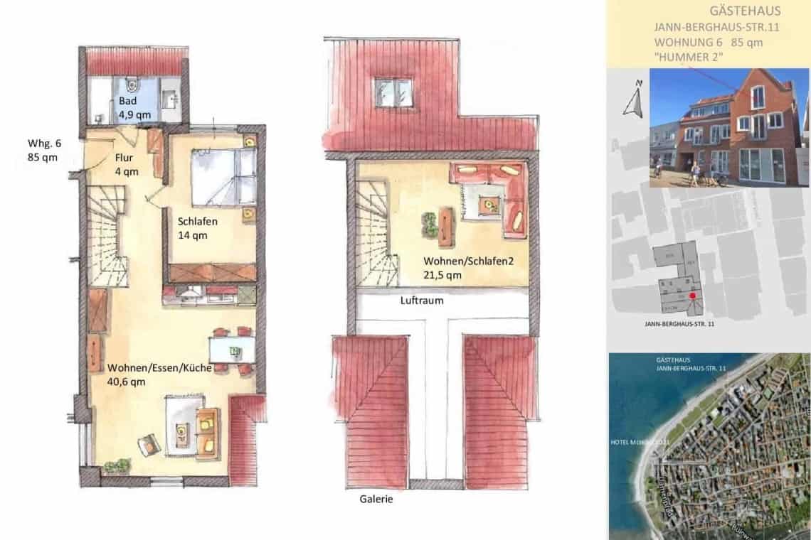 Apartment Hummer2 Norderney Aparttime Grundriss