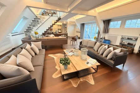 luxus apartment duesseldorf golzheimer platz wohnzimmer rheinblick 2